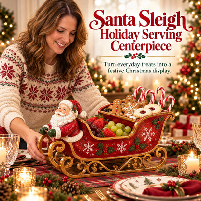 🎅🛷 Santa’s Holiday Treat Sleigh – Festive Serving Tray for Christmas Tables & Parties