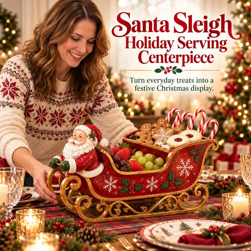 🎅🛷 Santa’s Holiday Treat Sleigh – Festive Serving Tray for Christmas Tables & Parties