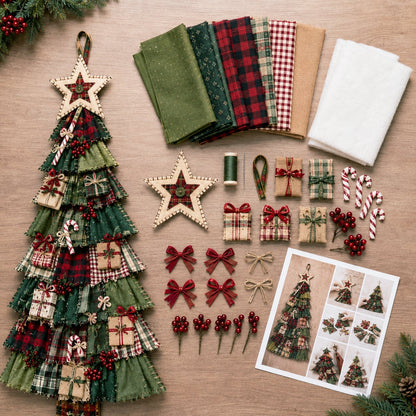 🎄Beginner-Friendly DIY Oversized Patchwork Christmas Tree Door Hanging Kit | Complete Kit with All Tools & Step-by-Step Guide Included 💕