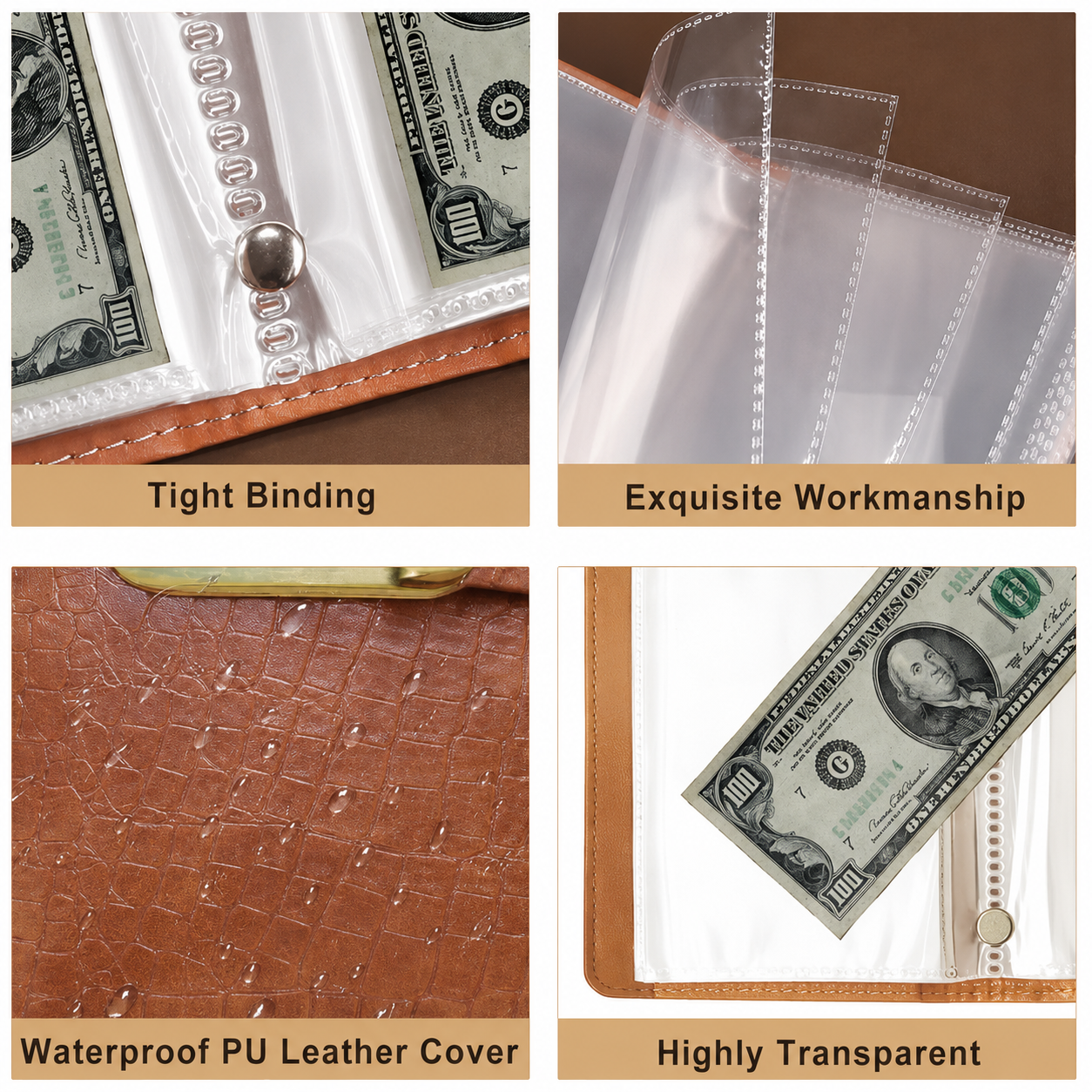 👛 100 Transparent Pocket Currency Collectors Album
