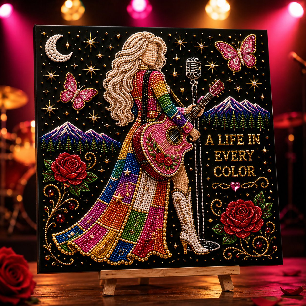 🎁🎤 Premium 3D Pearl Dolly Country Music Tribute Art Kit 💎✨