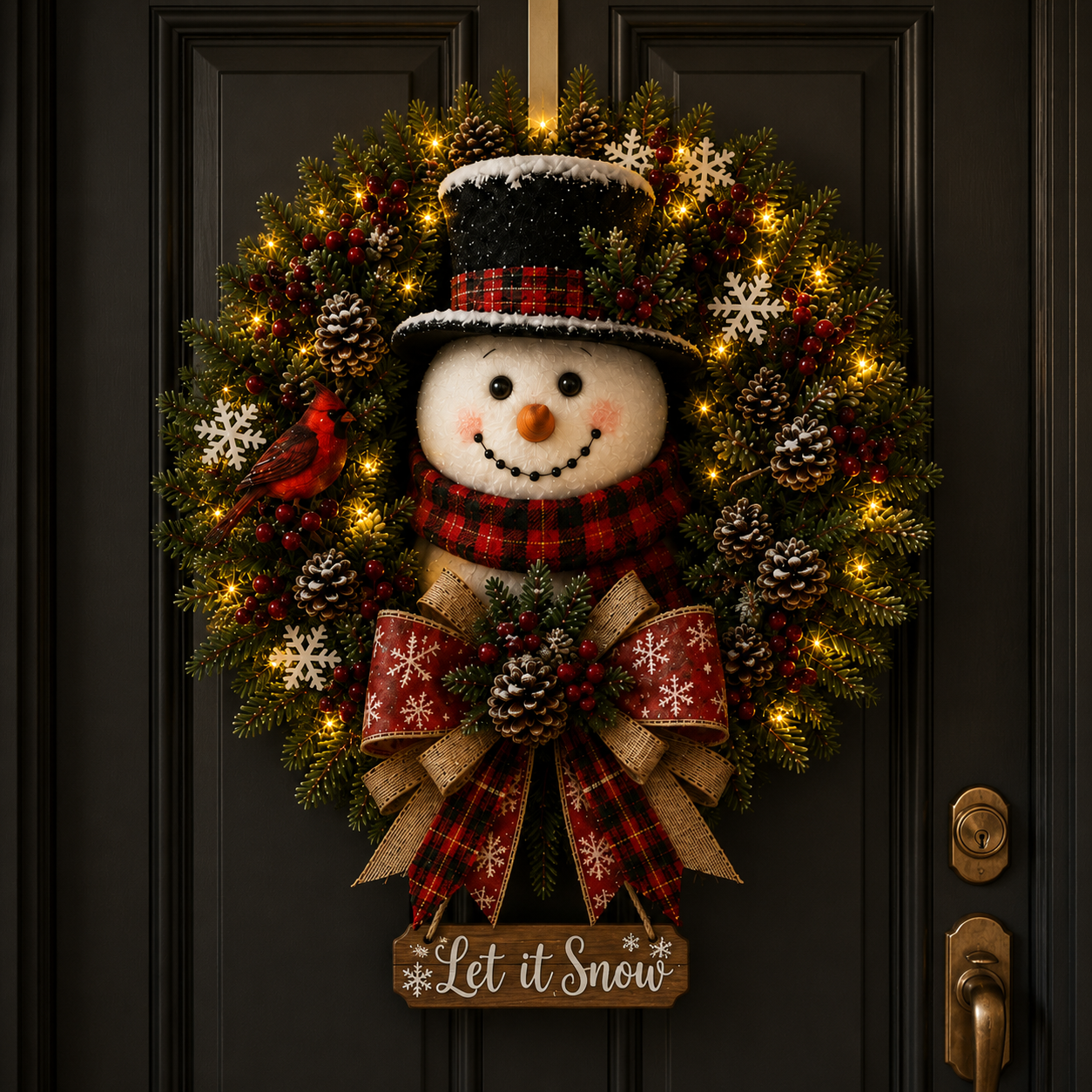 🎁Hot Sale 40% OFF⛄ Snowman Lighted Christmas Wreath✨