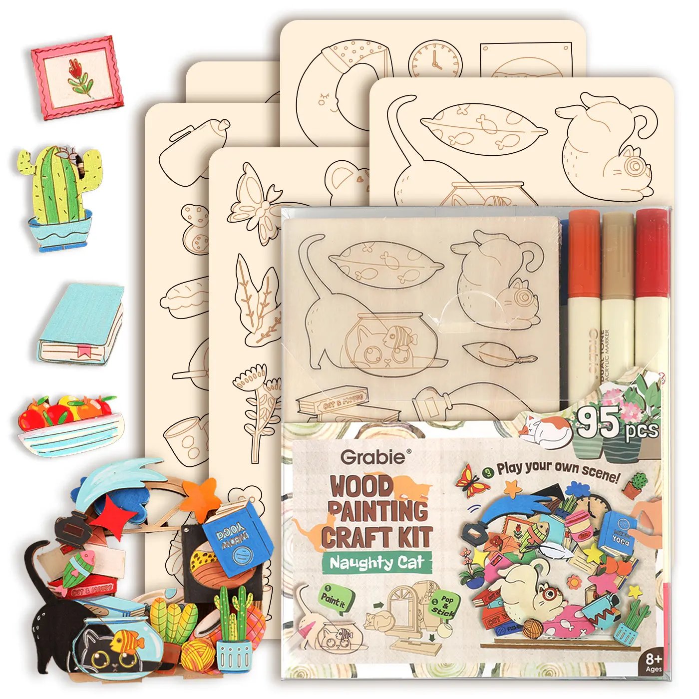 🎨Wood Painting Art Craft Kit - ✨Complete Handcraft Set with Crafting Tools