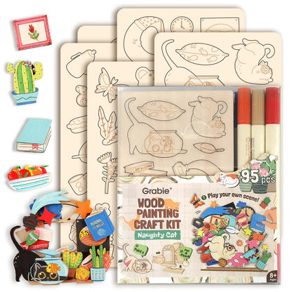 🎨Wood Painting Art Craft Kit - ✨Complete Handcraft Set with Crafting Tools