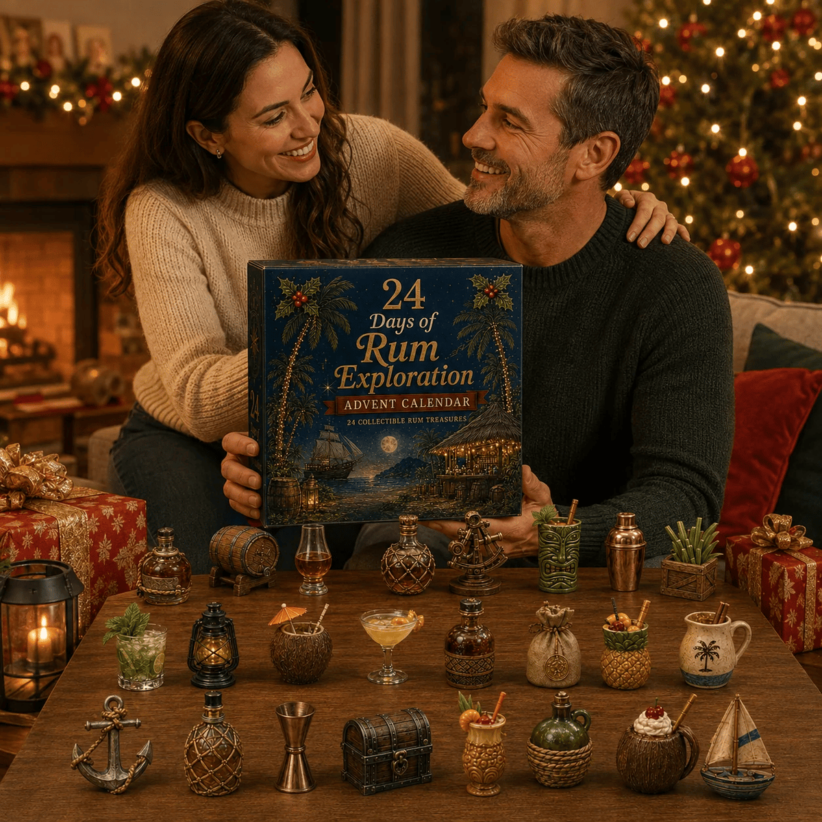 CHRISTMAS KICKOFF 49% OFF - 2026 Days of Rum Exploration Blind Box - 24-Day Festive Countdown, Rum-Themed Collectible Figures Blind Box - Gift For Rum Lovers