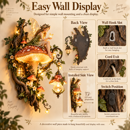 ⏰Limited Stock 50% OFF - 🧚✨ Enchanted Mushroom Fairy Wall Light 🍄🌿