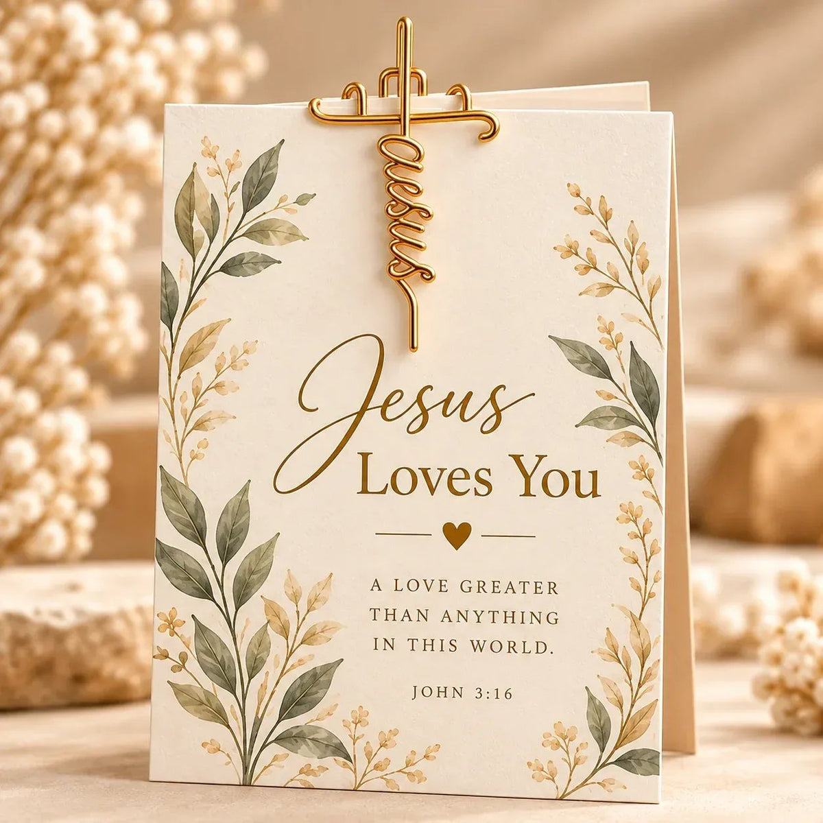 ✝️Faith-Inspired Christian Greeting Cards with Gold Scripture Paper Clips