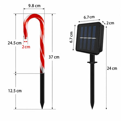5-Piece Solar Candy Cane Pathway Lights