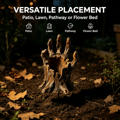 🎃🖐️ Creepy Graveyard Hand Stake – Rustic Halloween Garden & Planter Decor