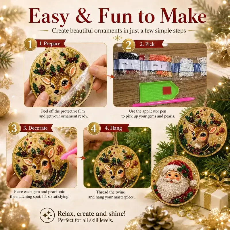 🔥LAST DAY 50% OFF - 🎄6-Piece Christmas DIY Diamond Painting Ornament Set
