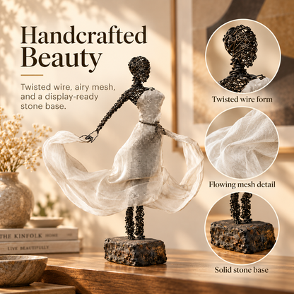 ✨Wire Female Ballet Sculpture | Unique Handcrafted Art Ornament, Elegant Decor for Living Room & Art Lovers🎁