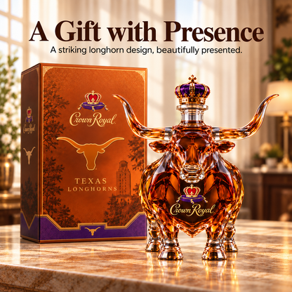 👑Crown Royal Texas Longhorns Whiskey Bottle