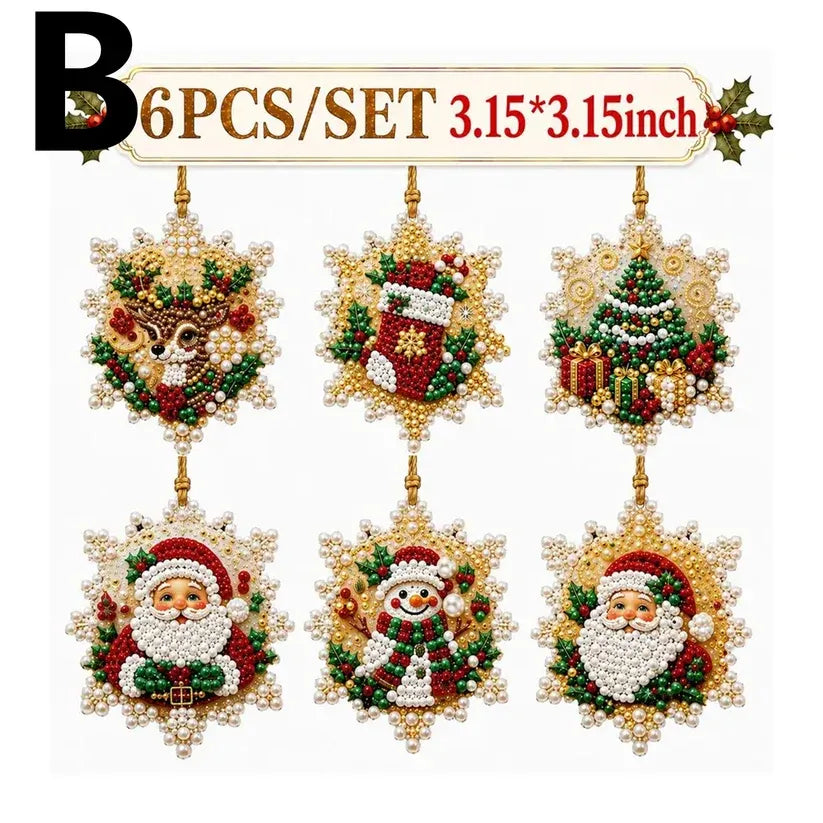 🔥LAST DAY 50% OFF - 🎄6-Piece Christmas DIY Diamond Painting Ornament Set