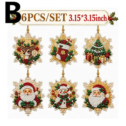 🔥LAST DAY 50% OFF - 🎄6-Piece Christmas DIY Diamond Painting Ornament Set