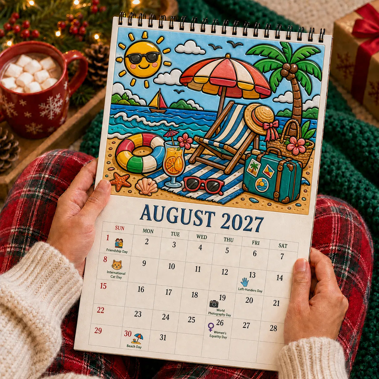 🎨Color The Year 2027: Trace-By-Groove Creative Calendar📅| Seasonal Guided Coloring Wall Calendar With Markers