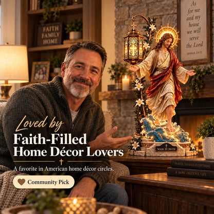 ✨✝️✨ Walk by Faith Jesus Reflection Light – Walking on Water Christian Decor