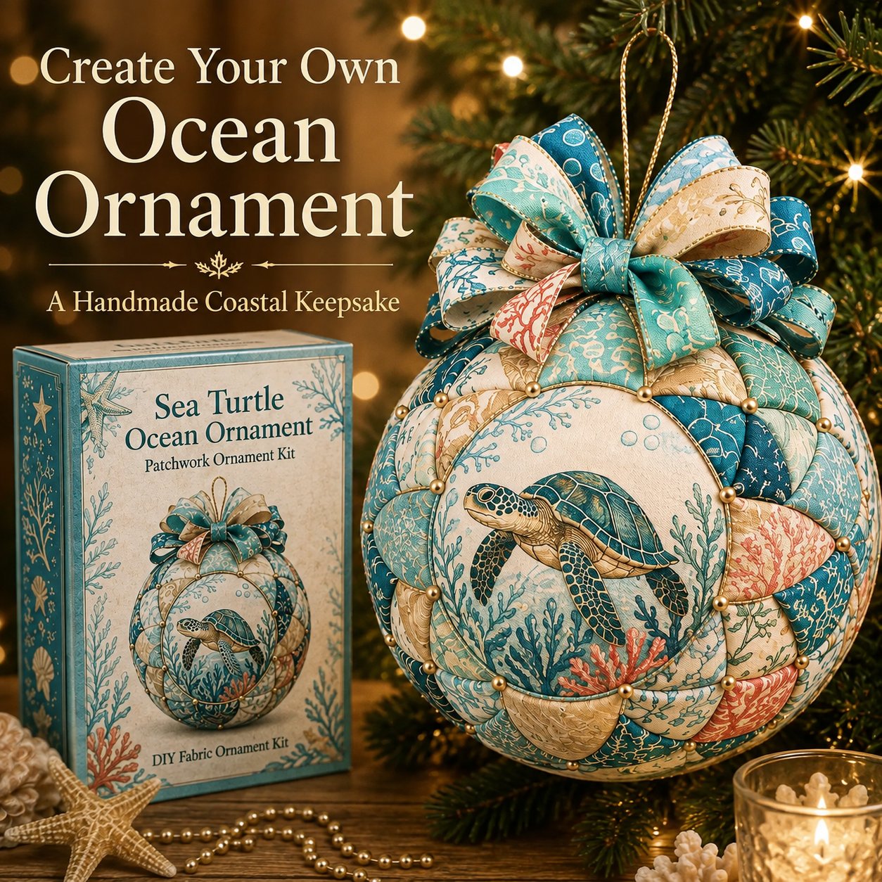 🌊 Ocean Treasures Patchwork Ornament DIY Kit