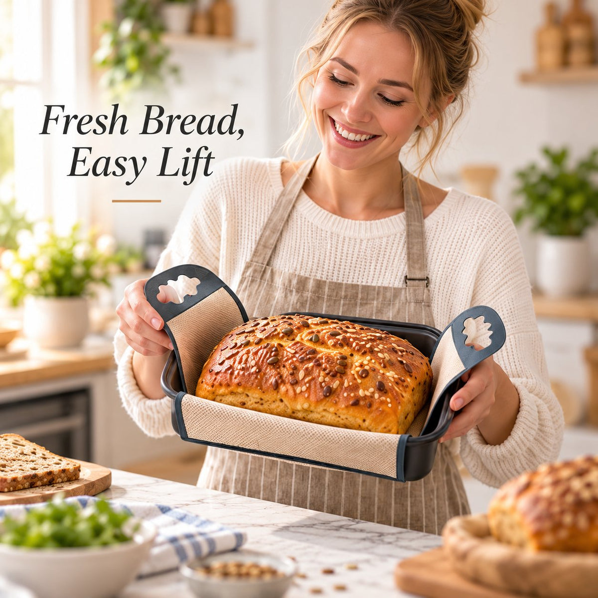 🍞Premium Food-Grade Silicone Bread Loaf Pan Liners | Easy Lift & Mess-Free Sourdough Baking 💛