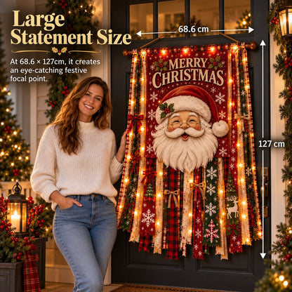🎄 Beleuchteter Weihnachts-Türbanner – 68,6 × 127 cm, festliche Weihnachtsdekoration für Türen