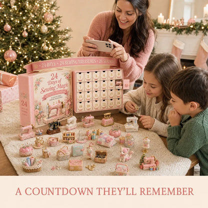 🧵24 Days Of Sewing Magic Advent Calendar | 24 Sewing-Inspired Miniatures for Craft Lovers, Quilters & Handmade Enthusiasts 🎁