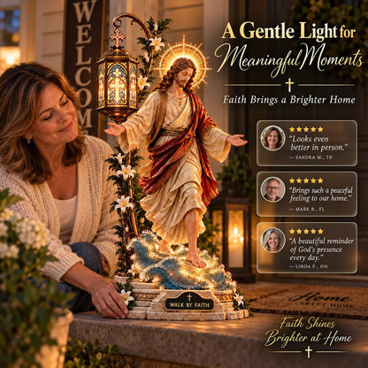 ✨✝️✨ Walk by Faith Jesus Reflection Light – Walking on Water Christian Decor