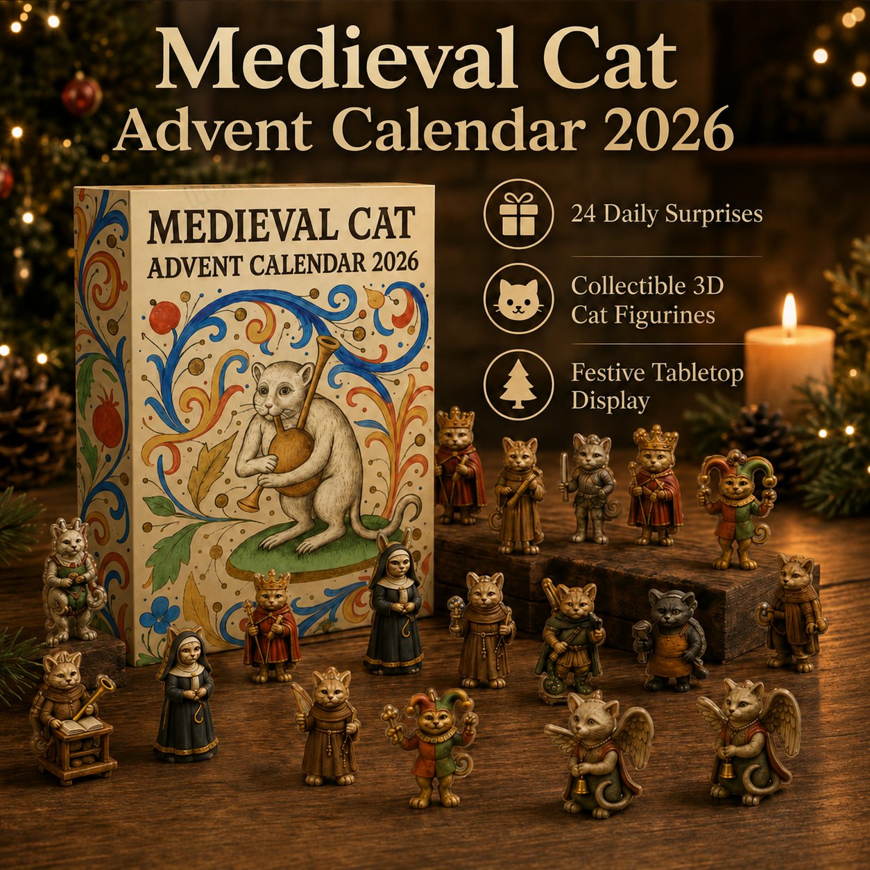 🐱🏰 Medieval Cat Advent Calendar 2026 – 24 Days of Hilarious Medieval Cat Collectibles 🎄✨