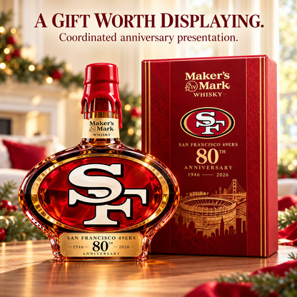 San Francisco 49ers 80th Anniversary Collector Whiskey Bottle – 1946–2026 Commemorative Edition