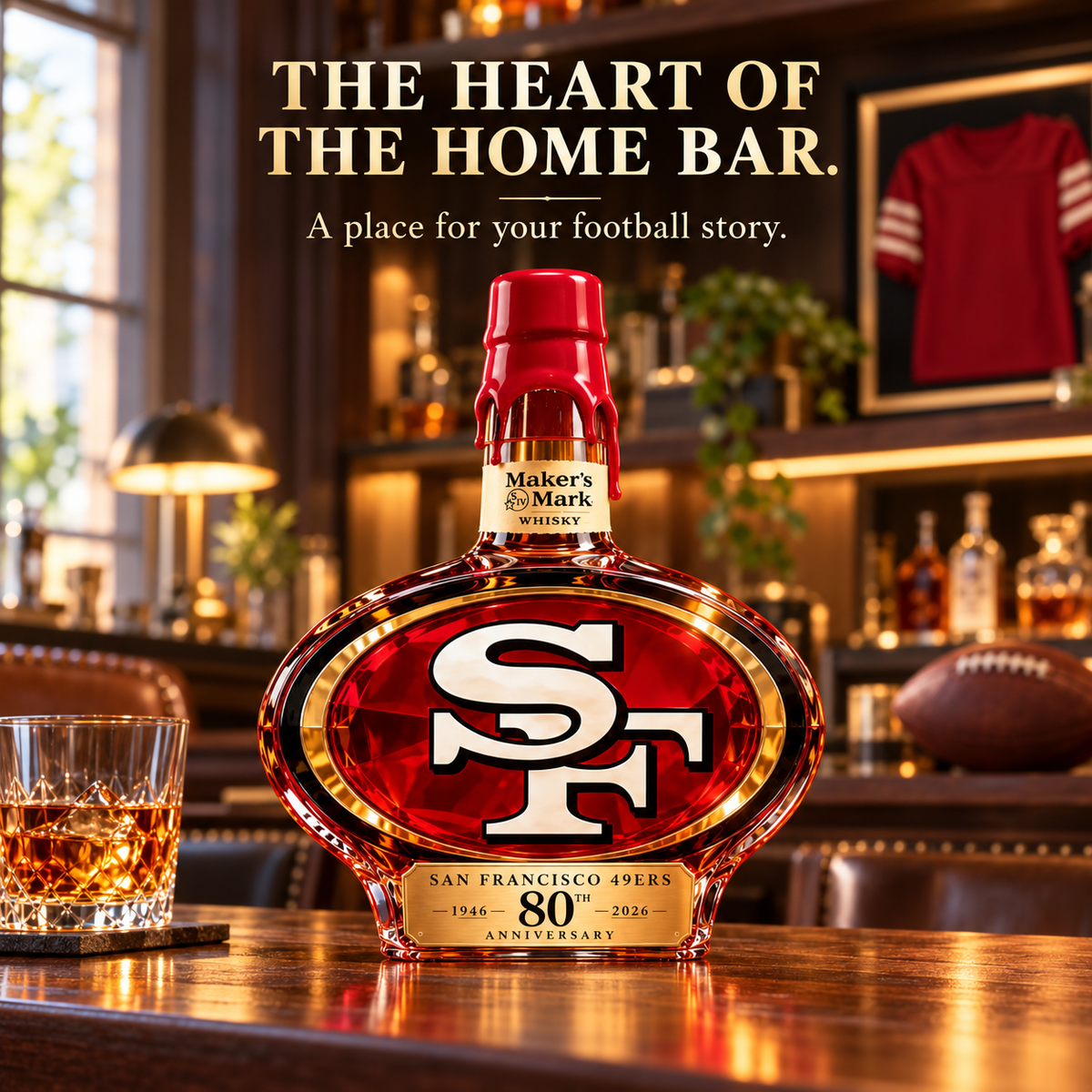 San Francisco 49ers 80th Anniversary Collector Whiskey Bottle – 1946–2026 Commemorative Edition