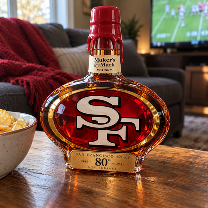 San Francisco 49ers 80th Anniversary Collector Whiskey Bottle – 1946–2026 Commemorative Edition