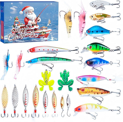 Fishing Advent Calendar 2026 Christmas - 24 Days Fishing Lures Advent Calendar for Fisher
