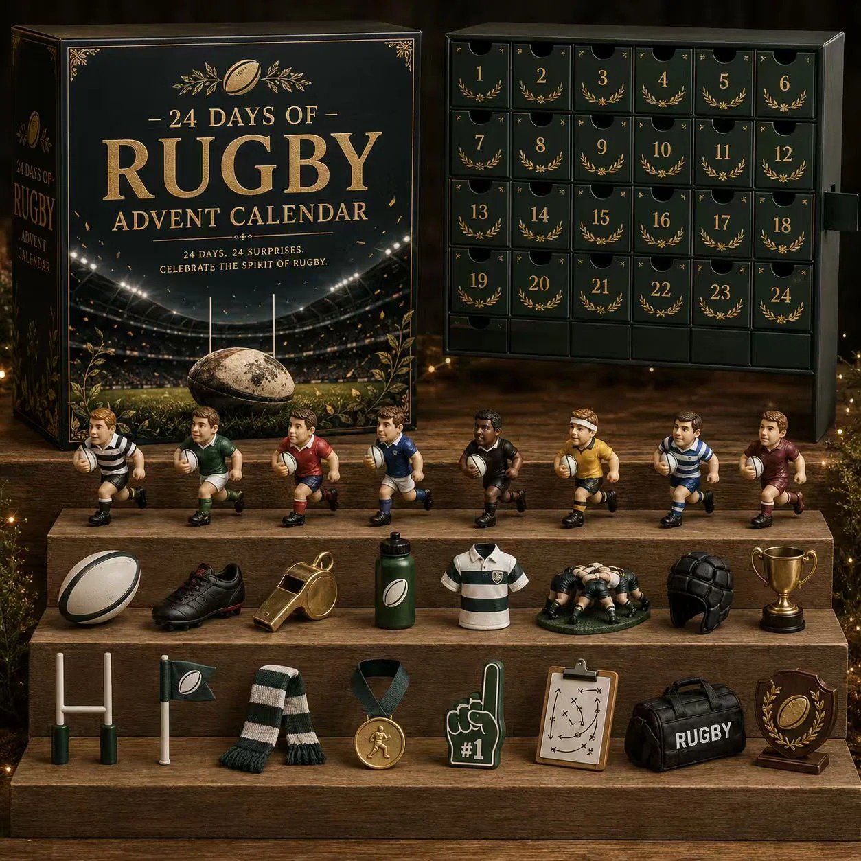 🏉 Rugby Advent Calendar – 24 Unique Rugby‑Themed Acrylic Charms