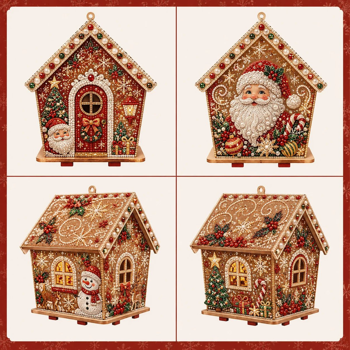 🎄 DIY 3D Jeweled Wooden Christmas Cottage Kit ✈️ Buy 2+ Get Free Shipping