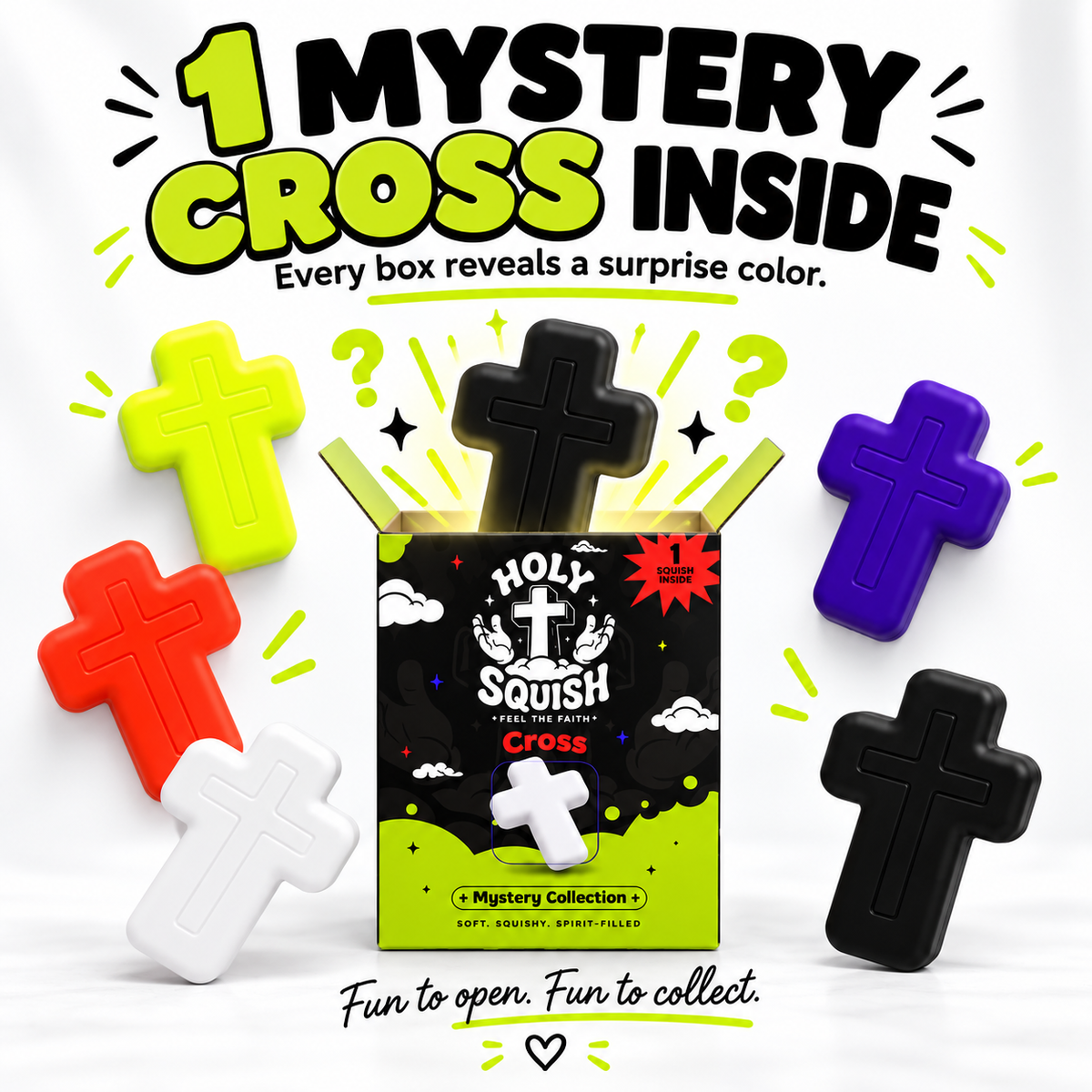 Mystery Faith Cross Squishy – Soft Pocket-Sized Christian Gift