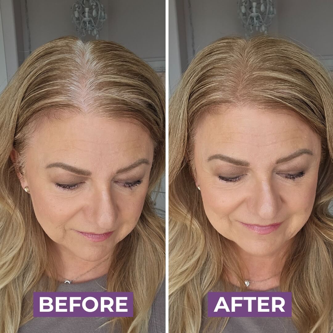 HairMagic+ blonde roots before and after