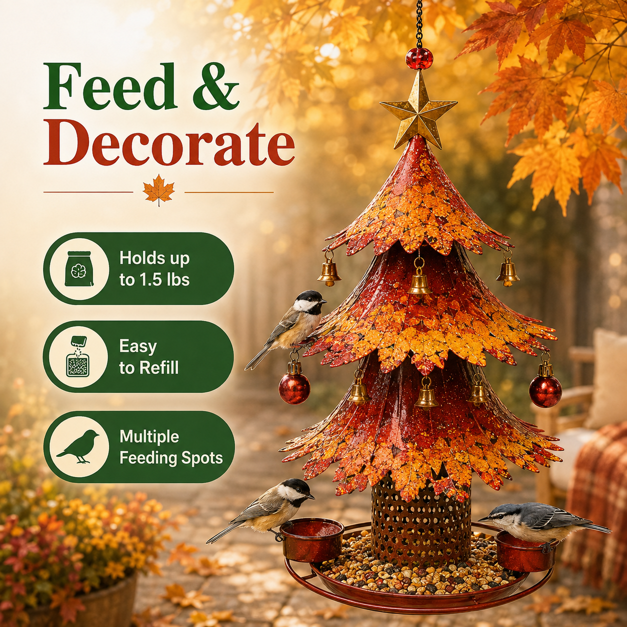 🎁🍂Christmas Tree Bird Feeder🎄Festive Backyard Holiday Decor