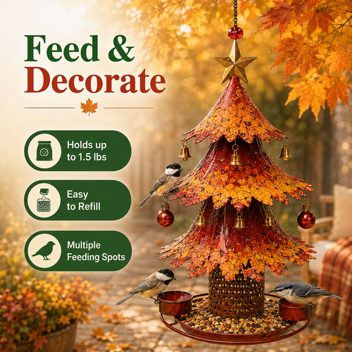 🎁🍂Christmas Tree Bird Feeder🎄Festive Backyard Holiday Decor