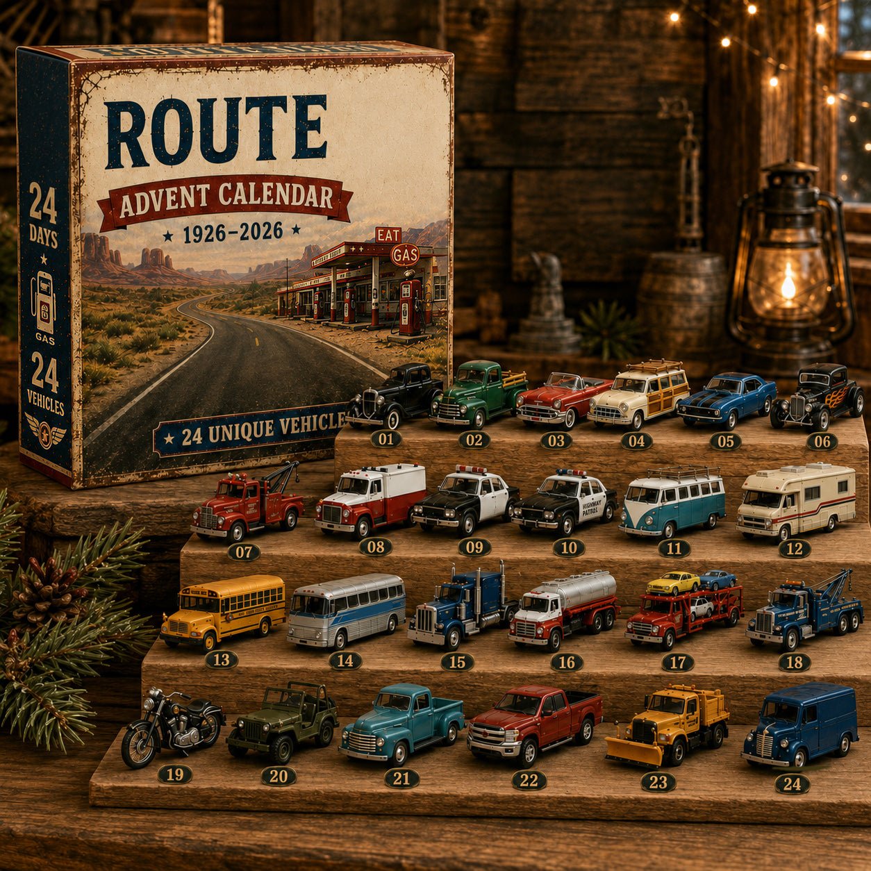 ✨ Route 66 Centennial Advent Calendar – 24 Days of American Road Legends | 1926–2026 Collector’s Edition