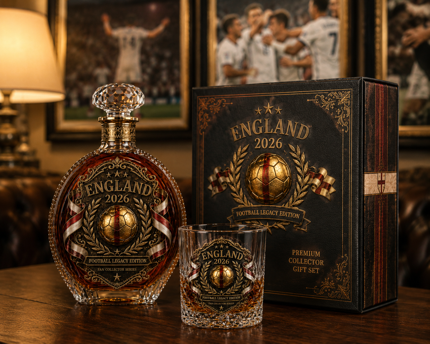England Football Legacy Whiskey Decanter Set – Collector-Inspired Gift For Lifelong Fans
