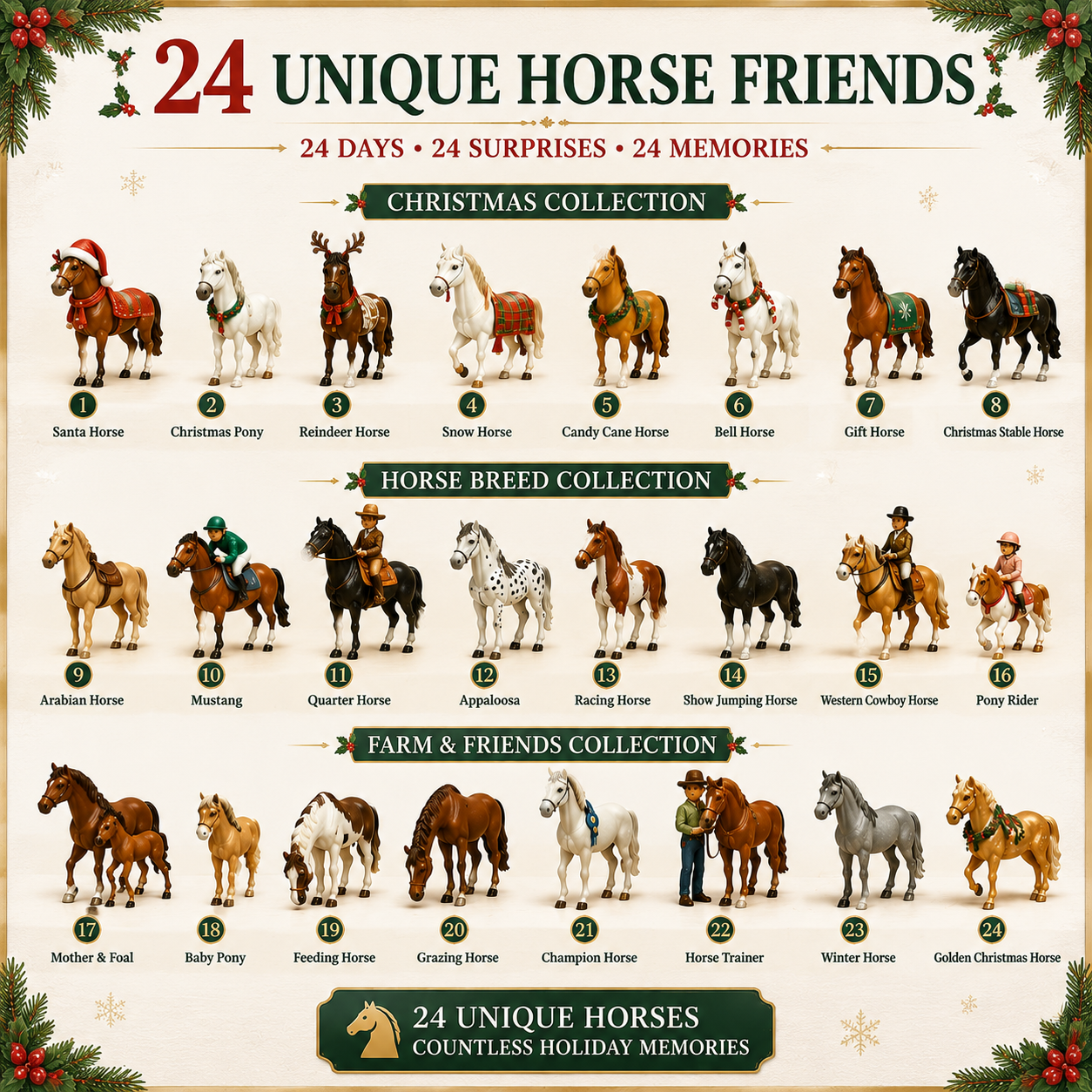 Different horse styles included in advent calendar