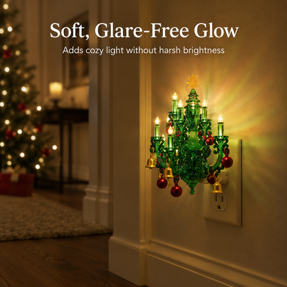 Magical Christmas Chandelier Night Light – Color-Changing Plug-In Holiday Glow