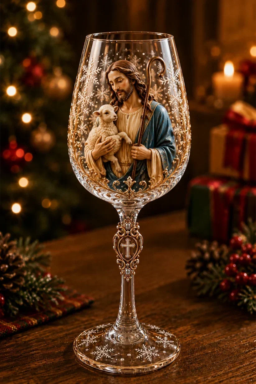 🎅 2026 Christmas Gift 50% Off--✝️Faith & Grace 3D Christian Wine Glass Set – Meaningful Faith Gift🎁