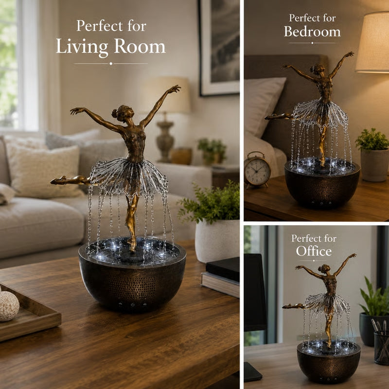 Elegant Ballerina Waterfall Fountain Lamp