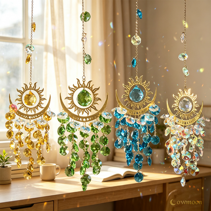 🌈Sunburst Crystal Light Catcher – Handmade Bohemian Style Light Catcher