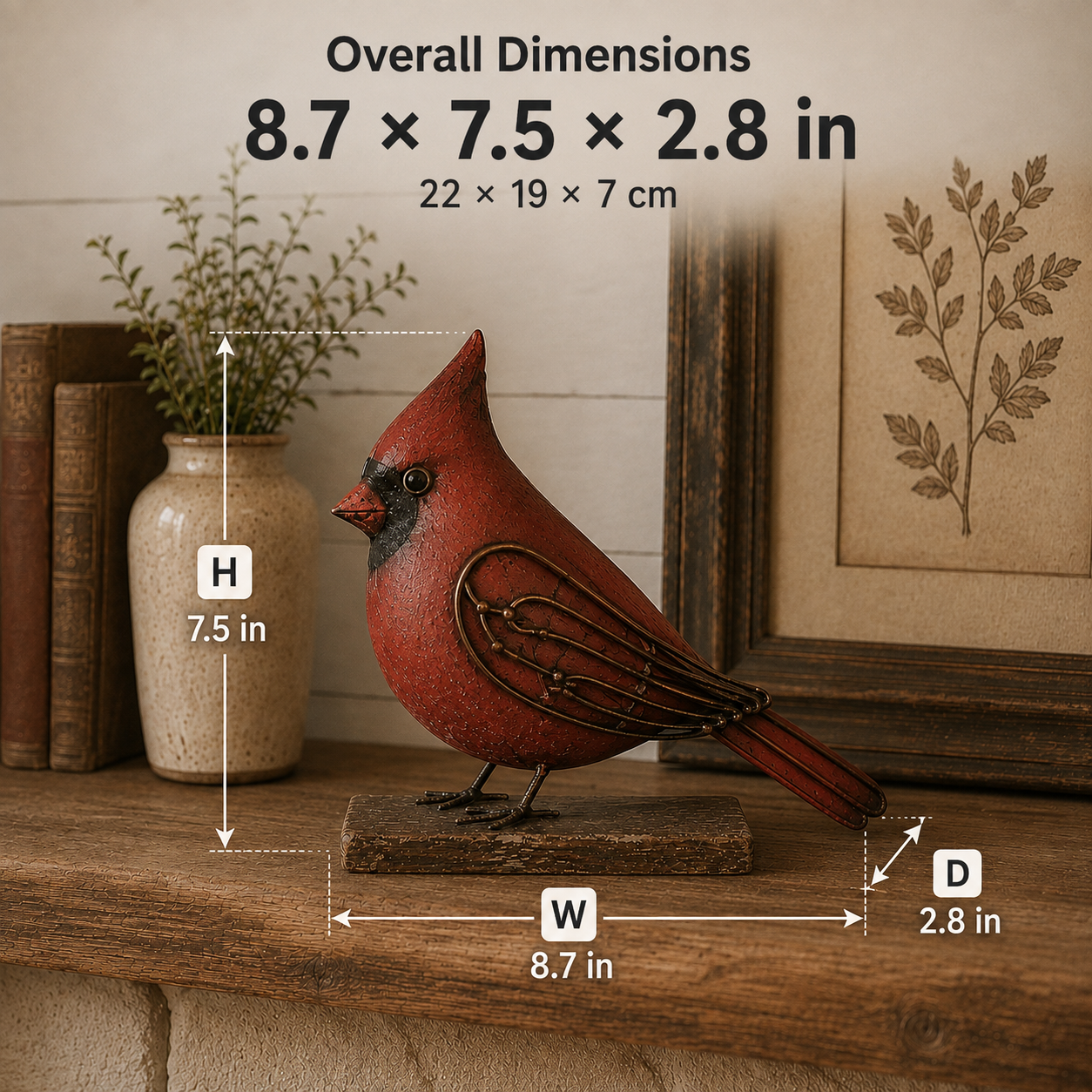 Rustic Songbird Figurines – Meaningful Cardinal, Bluebird & Chickadee Home Decor Gifts