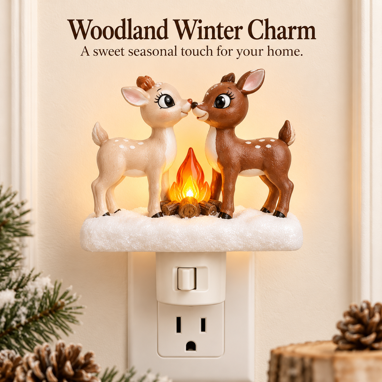Cozy Campfire Plug-In Night Light in 9 Charming Seasonal Styles