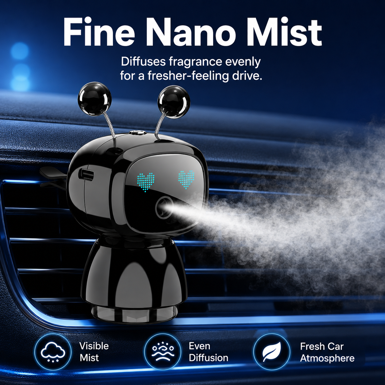 Robot car diffuser fine nano mist