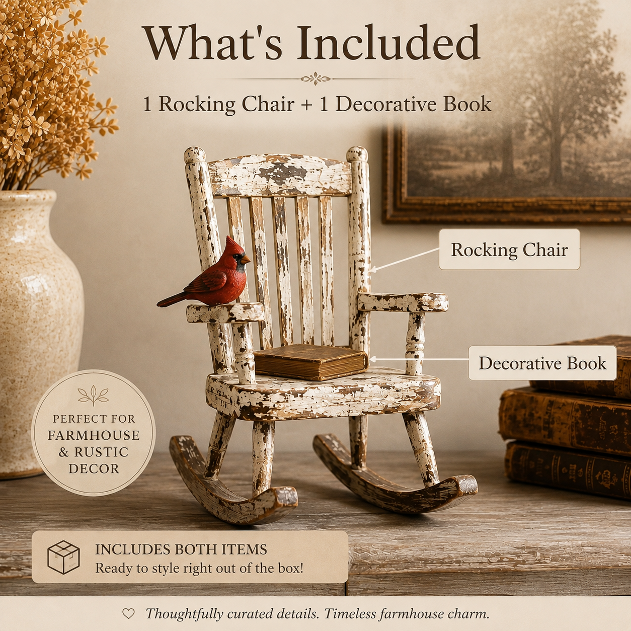 Cardinal Memory Rocking Chair Decor
