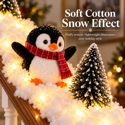Playful Penguin Snowy Stair Railing Decor