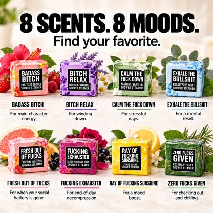 Bad Day Shower Steamers Gift Set – 8 Scented Self-Care Shower Tablets