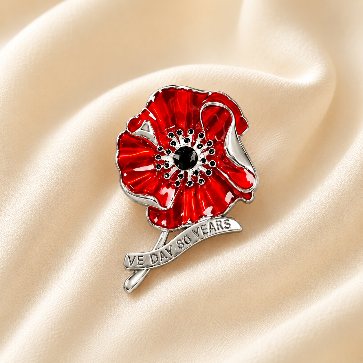 VE Day 80th Anniversary Poppy Brooch